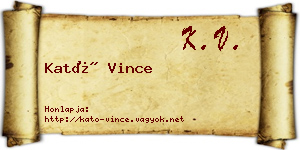 Kató Vince névjegykártya